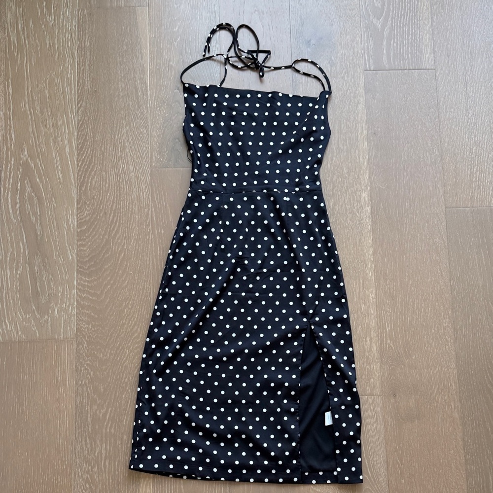Petal & Pup Black and White Polka Dot Midi Dress